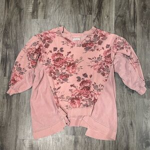 We The Free Dusty Rose Floral Top